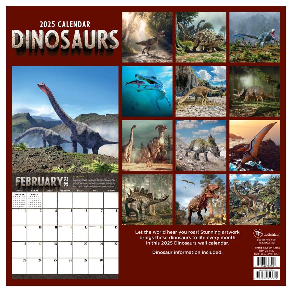 Dinosaurs 2025 Wall Calendar First Alternate Image