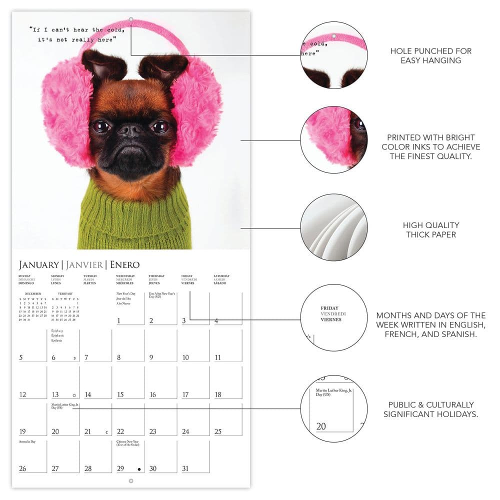 Pawparazzi 2025 Mini Wall Calendar Alt2