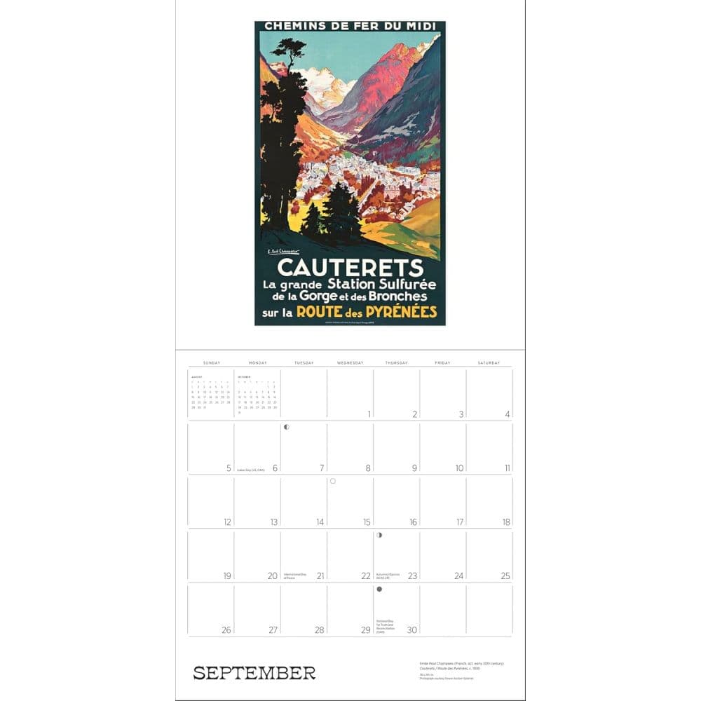 France Vintage Travel Posters 2027 Wall Calendar Third Alternate Image