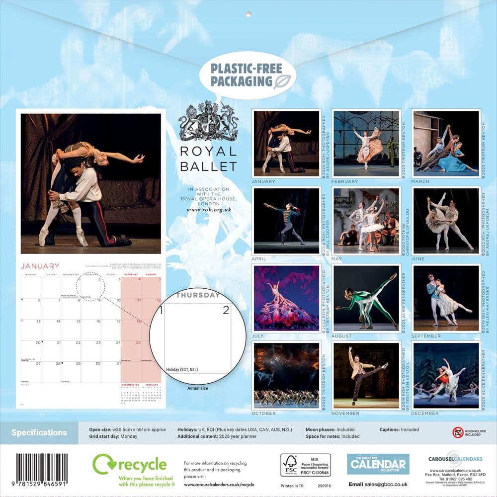 Royal Ballet 2025 Wall Calendar