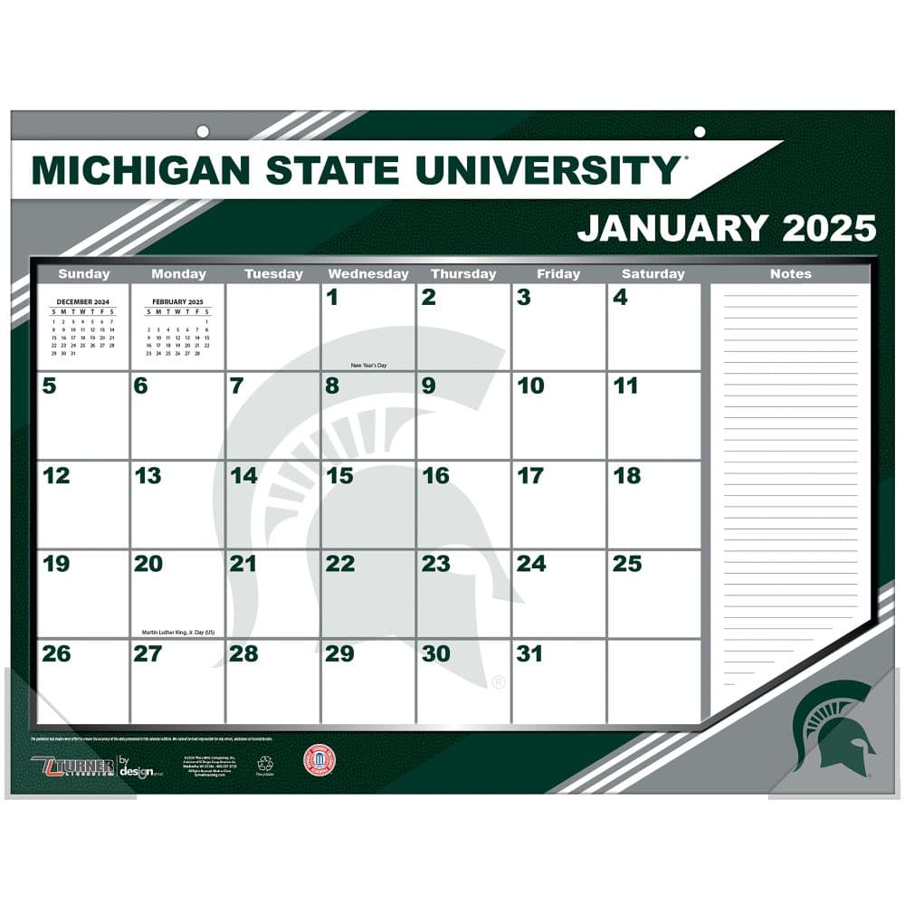 COL Michigan State Spartans 2025 Desk Pad First Alternate