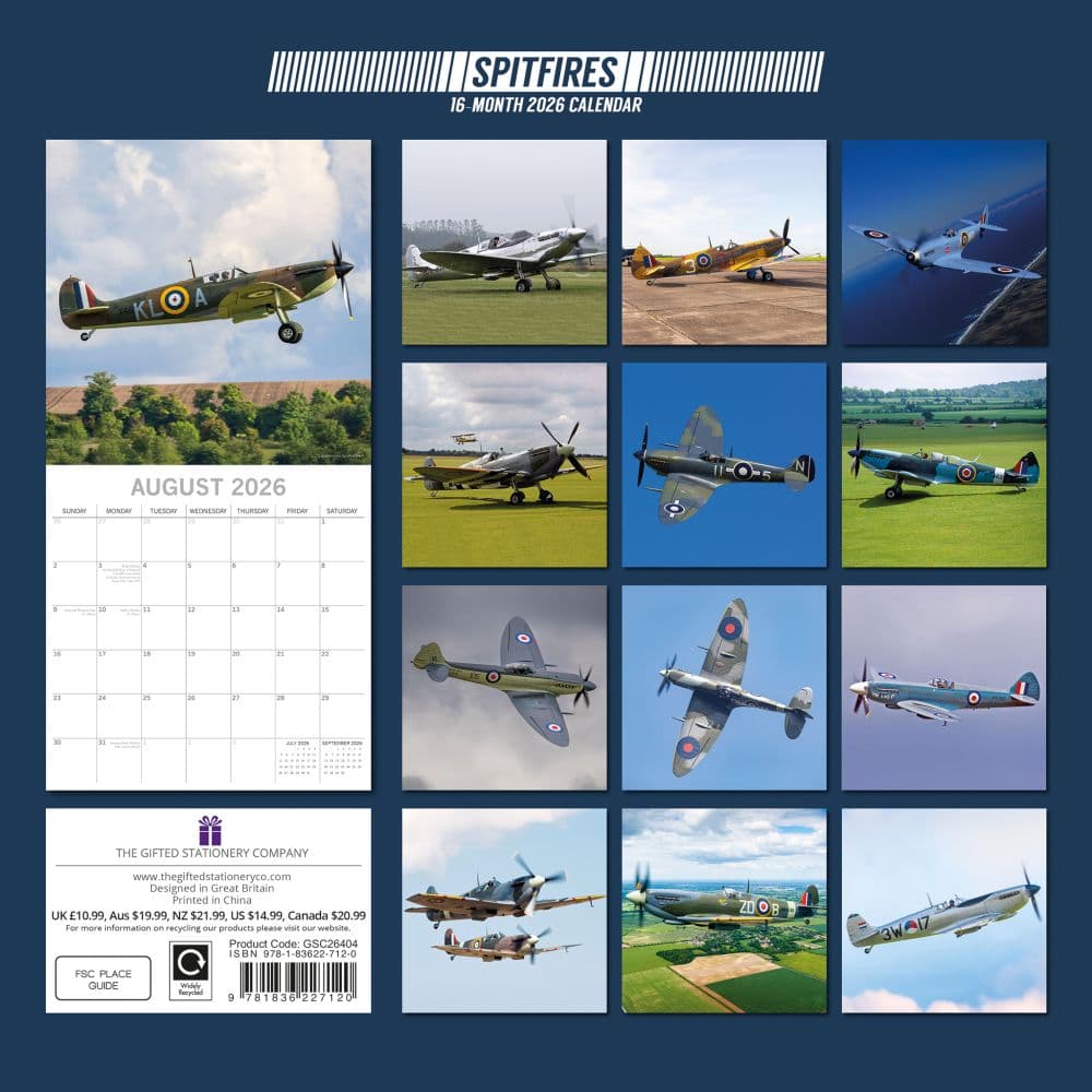 Spitfires 2026 Wall Calendar First Alternate Image