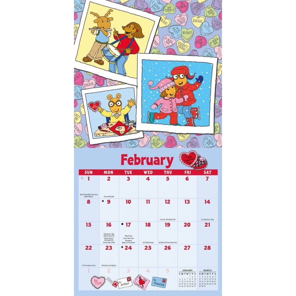 Arthur 2026 Mini Wall Calendar Second Alternate Image