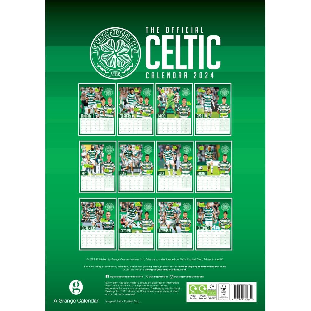 Celtic FC Poster 2024 Wall Calendar First Alternate Image width=&quot;1000&quot; height=&quot;1000&quot;