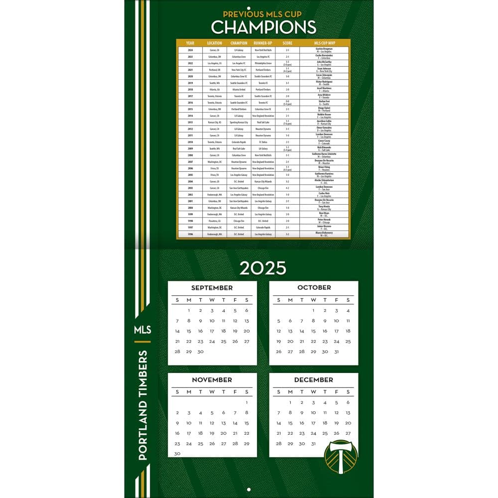 MLS Portland Timbers 2026 Wall Calendar Second Alternate Image