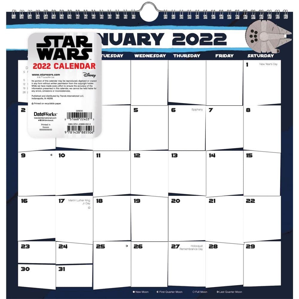 Star Wars Spiral 2022 Wall Calendar