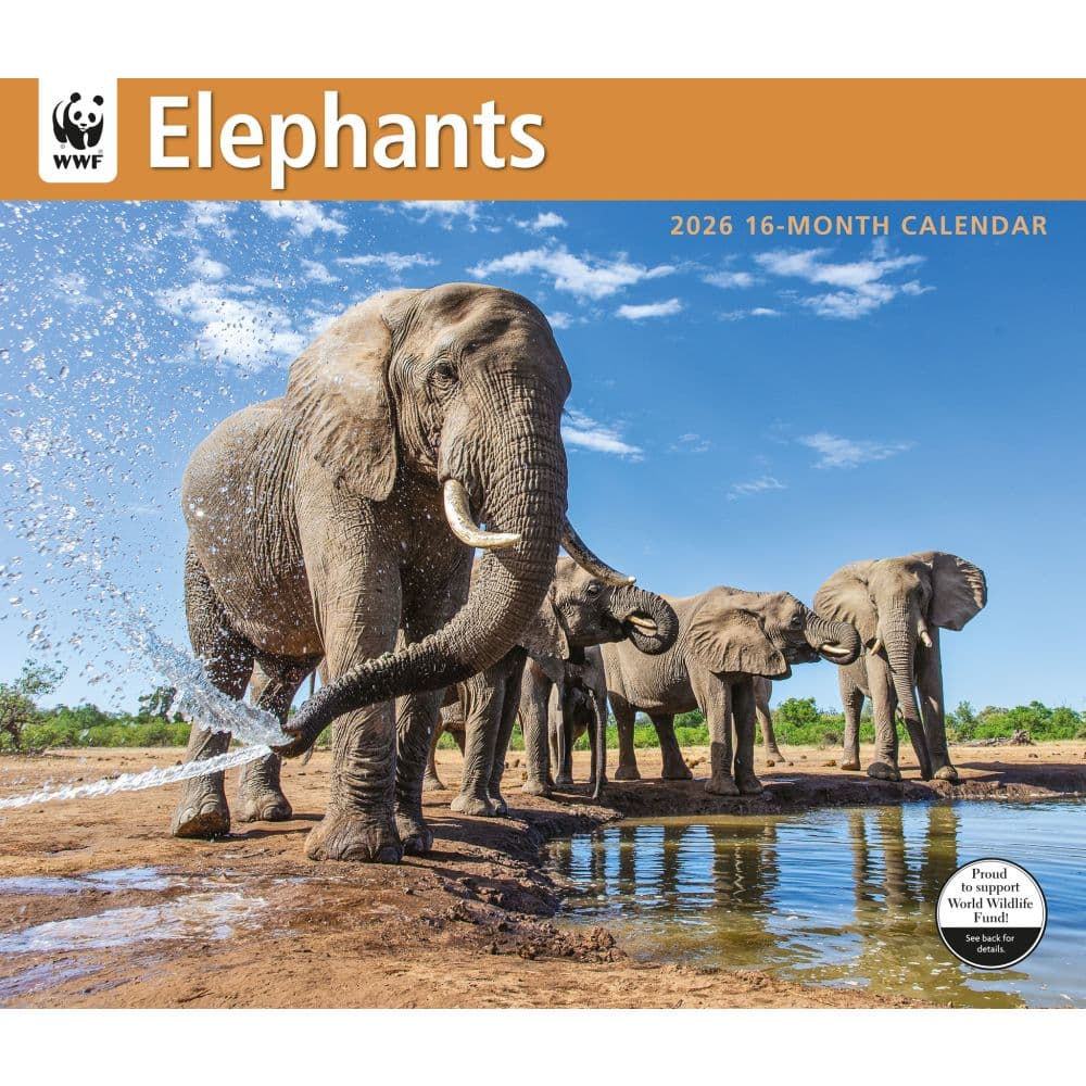 Elephants WWF 2026 Wall Calendar Main Image