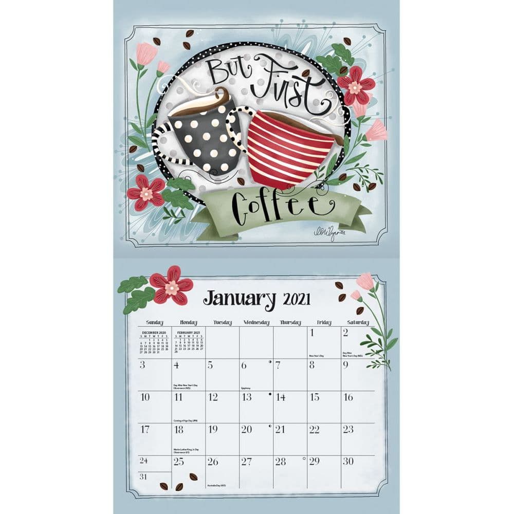 2025 Wall Calendar Coffee 