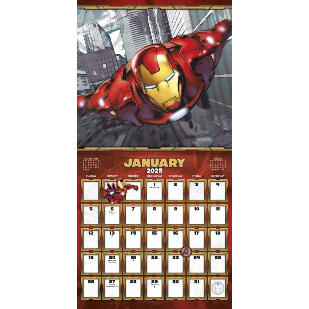 Marvel Avengers 2025 Wall Calendar Alt2