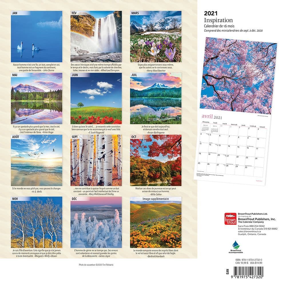 Calendrier Beaute 2023 Inspiration Wall Calendar (French) - Calendars.com