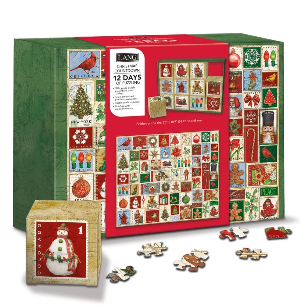 Vintage Stamps Countdown 500 Piece Puzzle Main Product Image