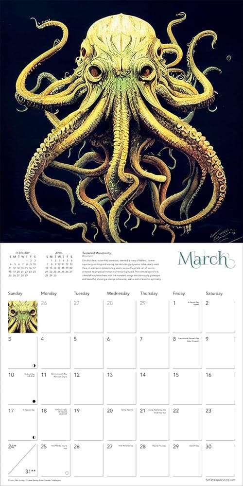 Cthulhu 2024 Wall Calendar