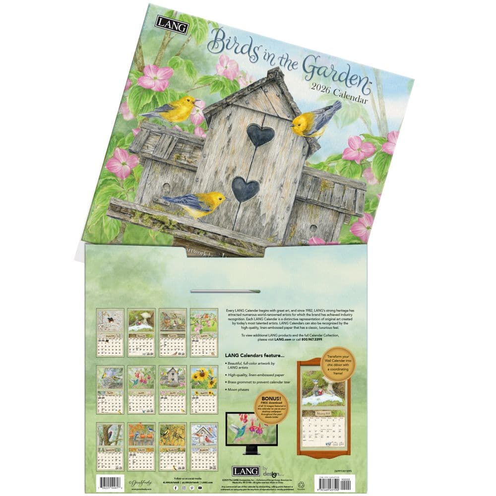 Birds in the Garden 2026 Wall Calendar by Jane Shasky_ALT3