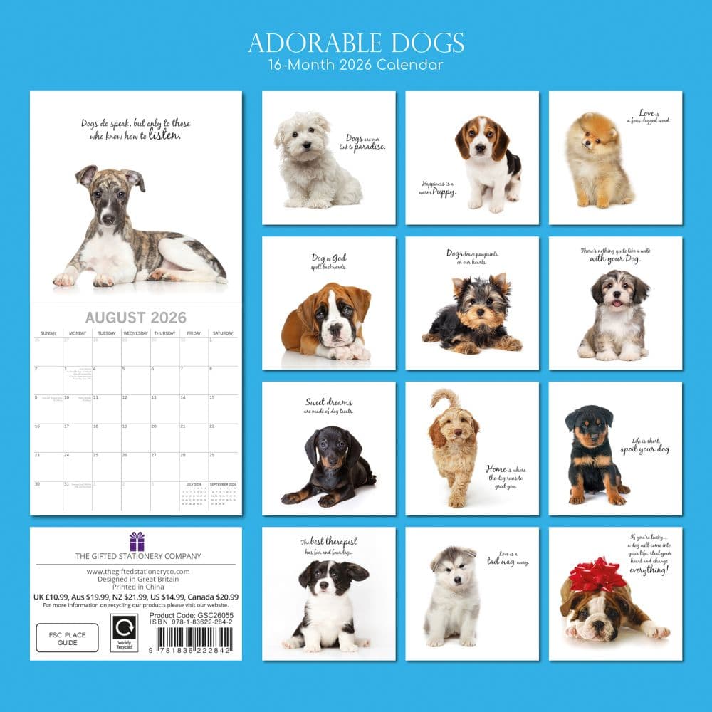 Adorable Dogs 2026 Wall Calendar First Alternate Image