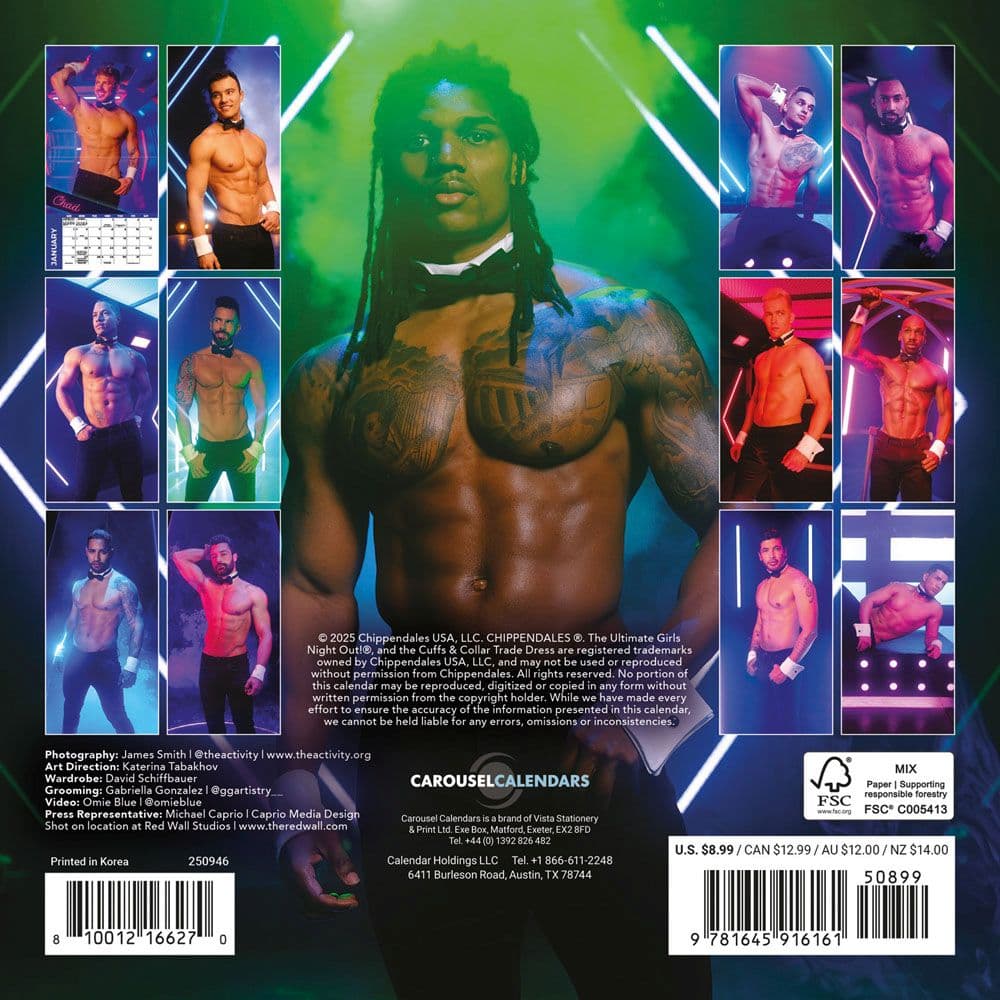 Chippendales 2025 Mini Wall Calendar - Calendars.com