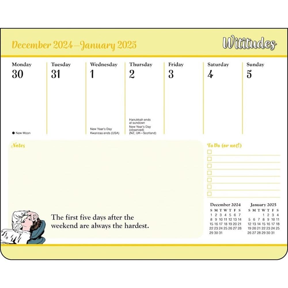 Wititudes 2025 Weekly Desk Pad Calendar