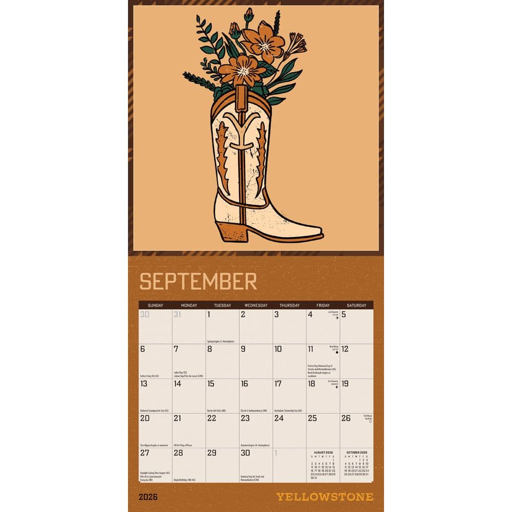 Yellowstone TV 2026 Mini Wall Calendar Third Alternate Image