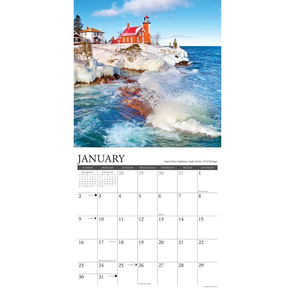 Lighthouses of the Great Lakes 2022 Wall Calendar - Calendars.com