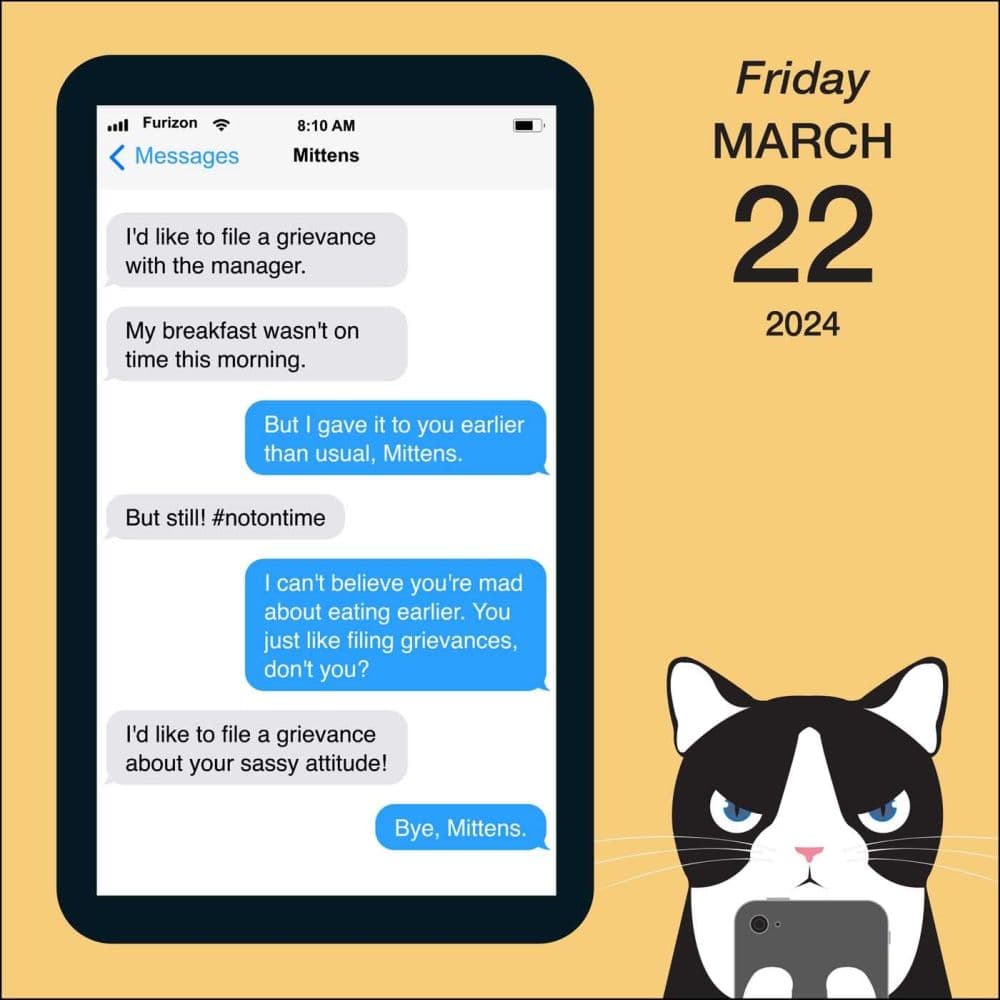Texts From Mittens the Cat 2024 Desk Calendar Alt2