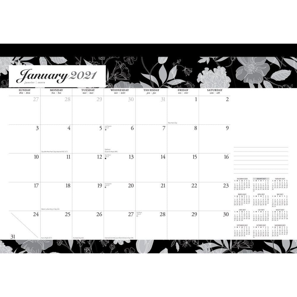 Ebony & Ivory Desk Pad