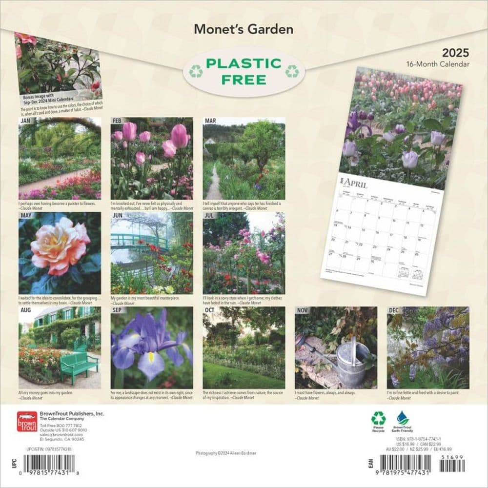 Monets Garden 2025 Wall Calendar First Alternate Image