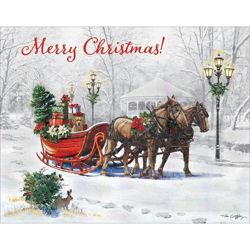 Sleigh Bells Ring by Tim Coffey Boxed Christmas Cards Alt1