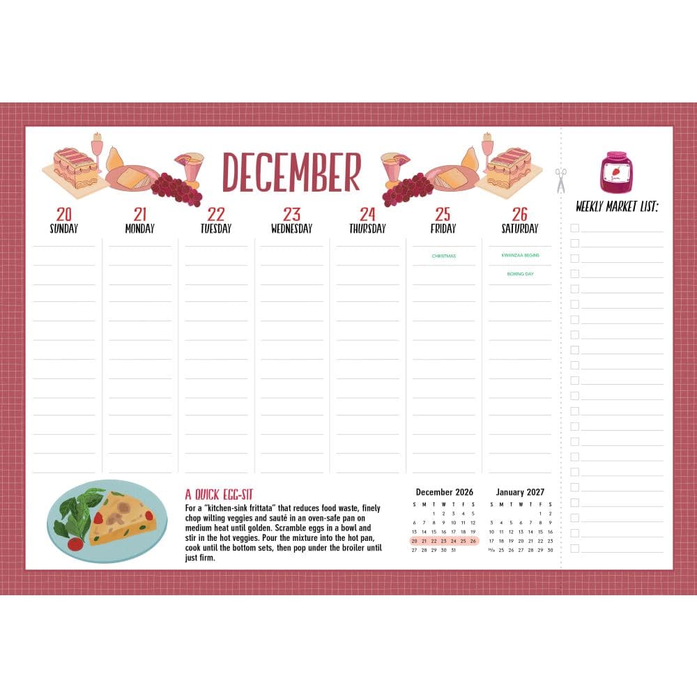 Kitchen Companion Page-A-Week 2027 Wall Calendar Fourth Alternate Image