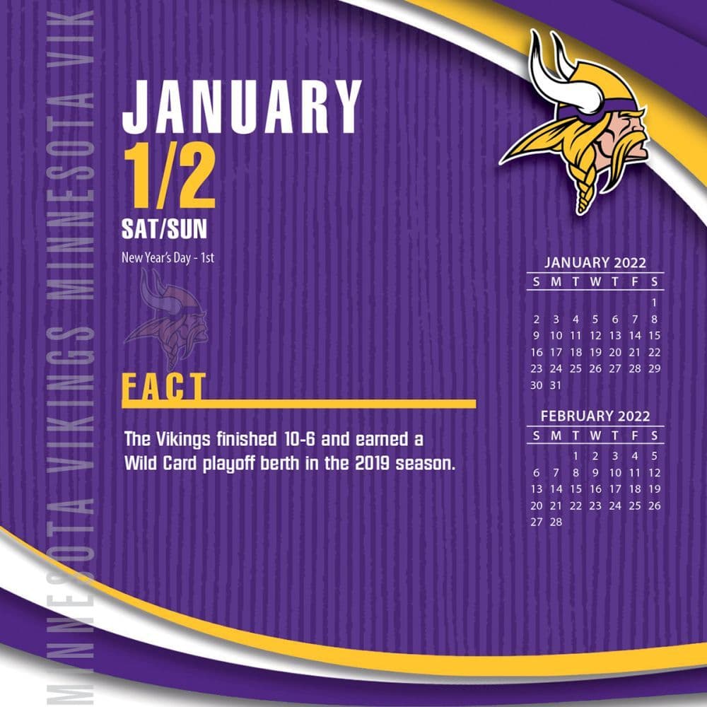 Vikings Schedule 2022 21 Nfl Minnesota Vikings 2022 Desk Calendar - Calendars.com