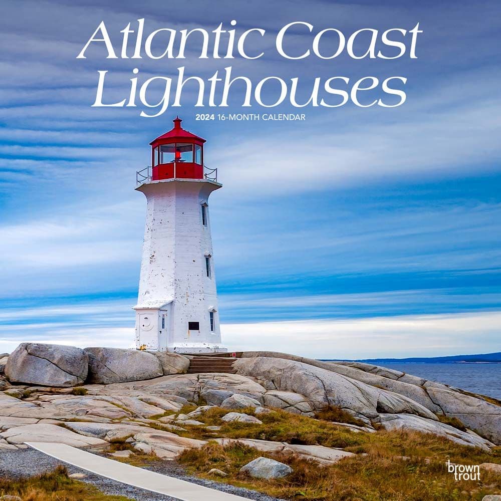 Lighthouses Atlantic Coast 2024 Wall Calendar Main Product Image width=&quot;1000&quot; height=&quot;1000&quot;