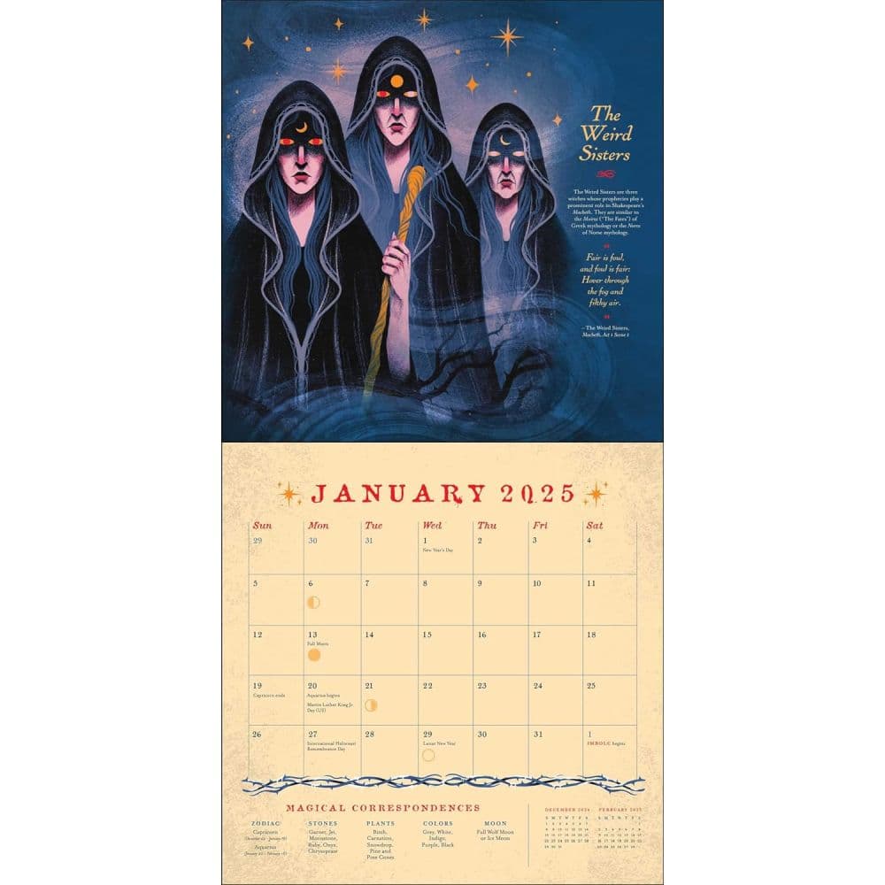 Witches Through History 2025 Wall Calendar Second Alternate Image width=&quot;1000&quot; height=&quot;1000&quot;