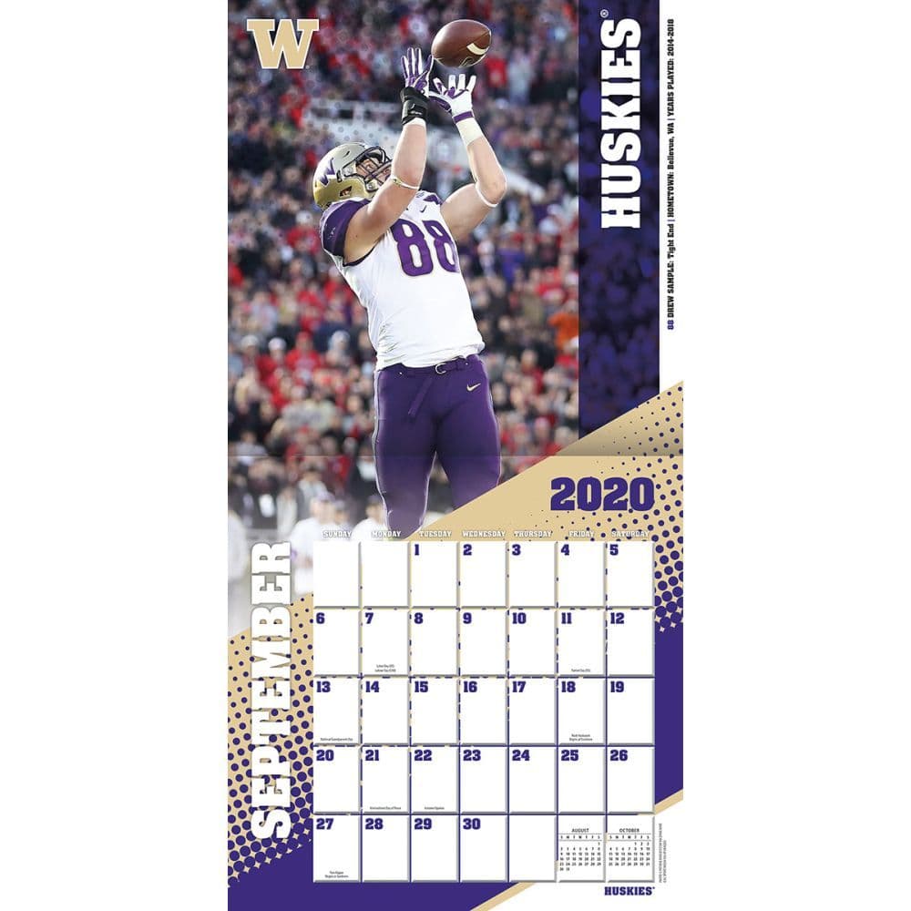 Washington Huskies Schedule 2022 Washington Huskies Wall Calendar - Calendars.com