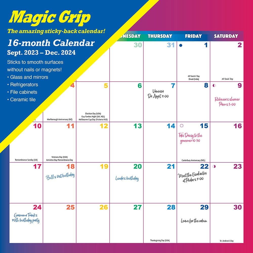Rainbow Magic Grip 2024 Wall Calendar