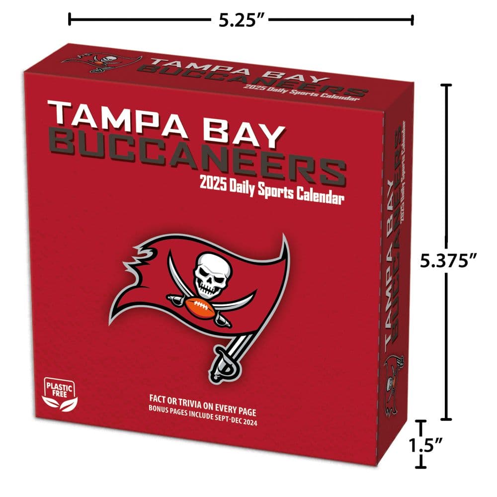 NFL Tampa Bay Buccaneers 2025 Desk Calendar size