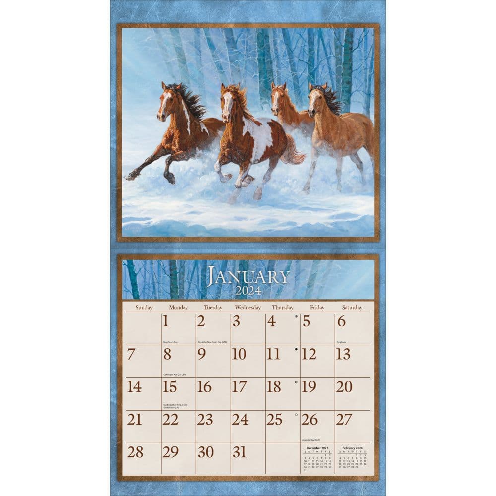 Horses In The Mist 2024 Wall Calendar