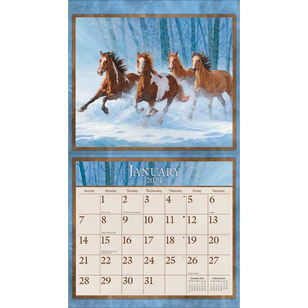 Horses In The Mist 2024 Wall Calendar Alternate Image 2