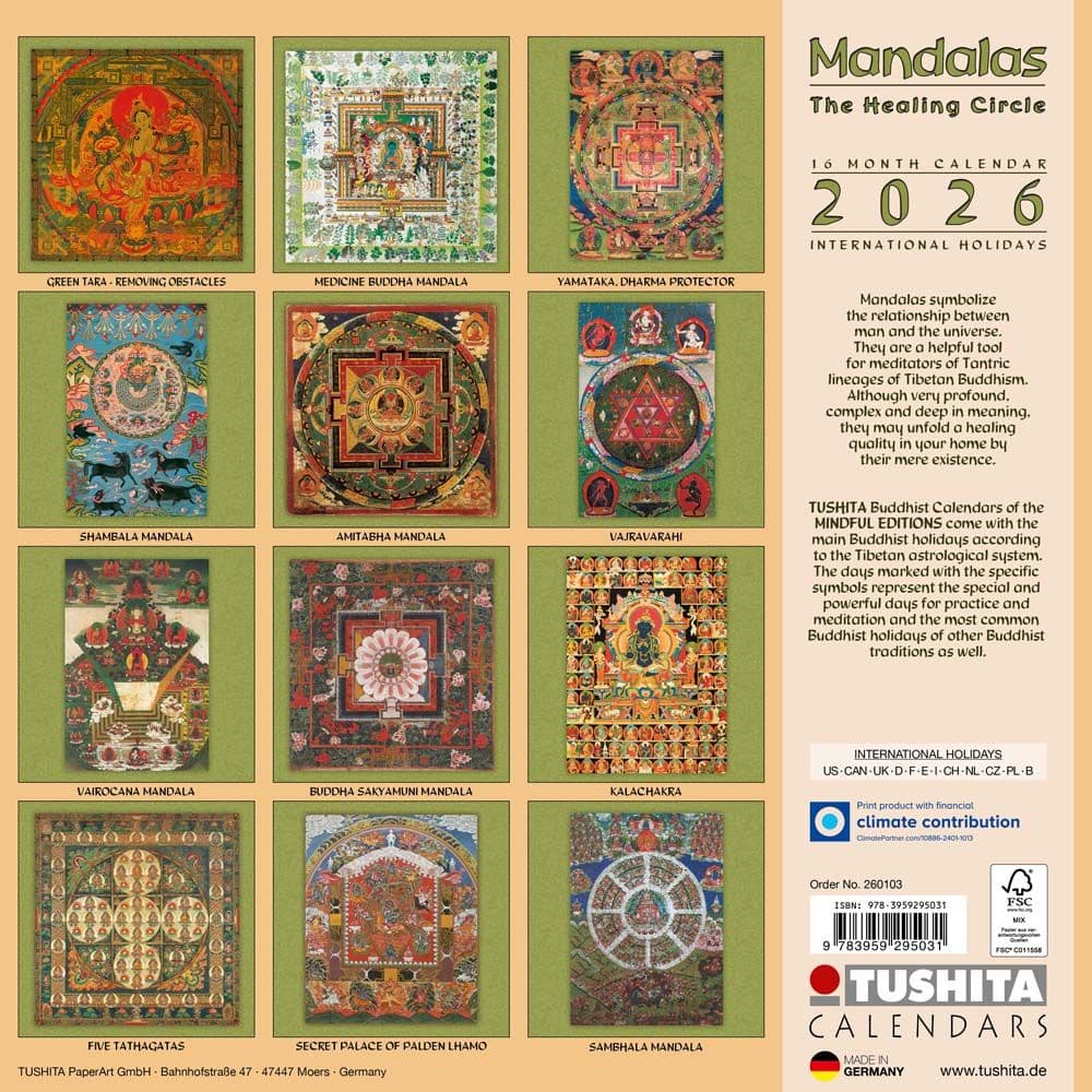 Healing Mandalas 2026 Wall Calendar First Alternate Image