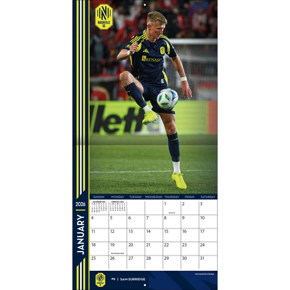 MLS Nashville SC 2026 Wall Calendar Third Alternate Image