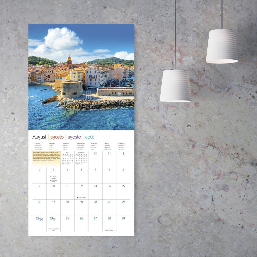 Bon Voyage Seaside Around World 2026 Wall Calendar Fourth Alternate Image
