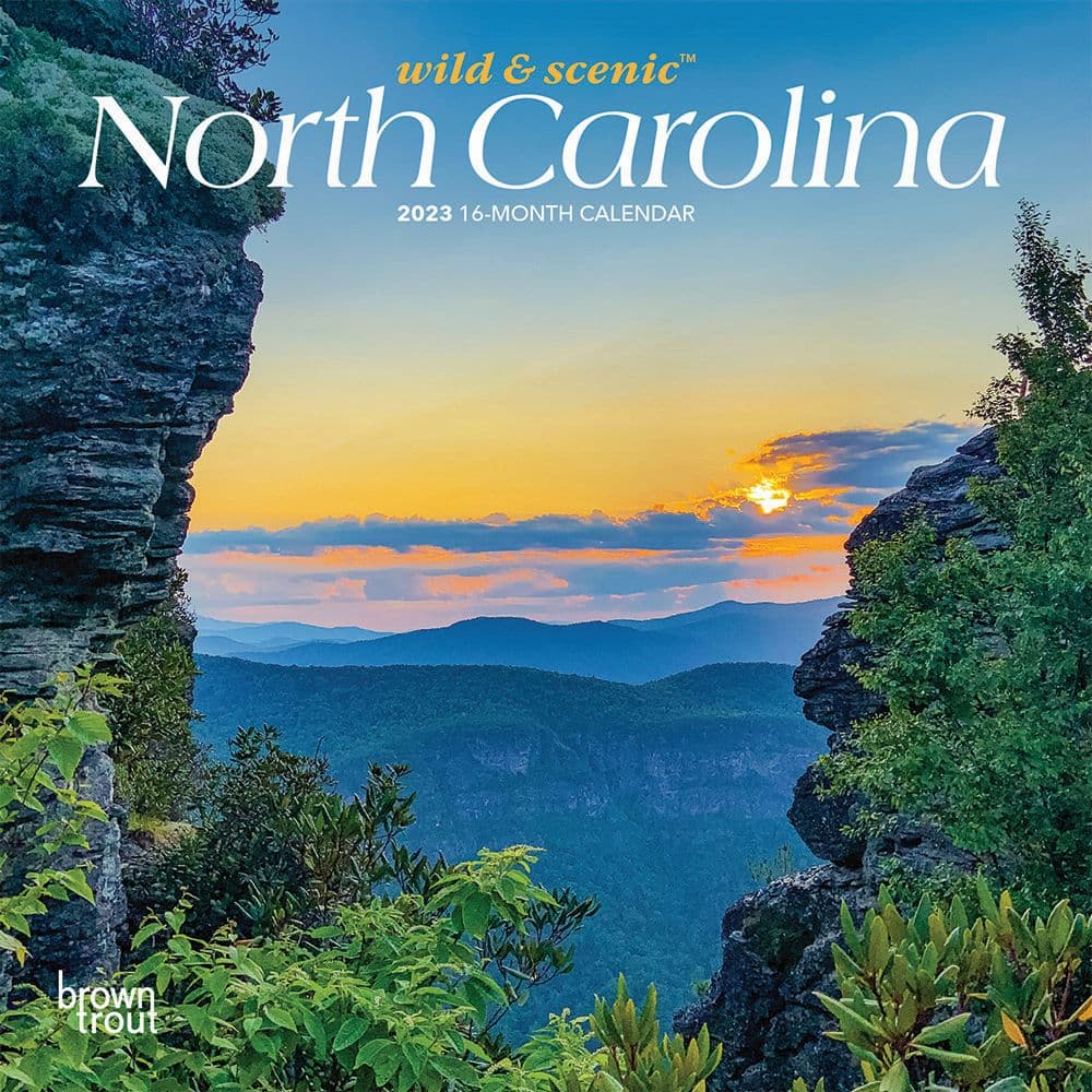 BrownTrout North Carolina Wild and Scenic 2023 Mini Wall Calendar