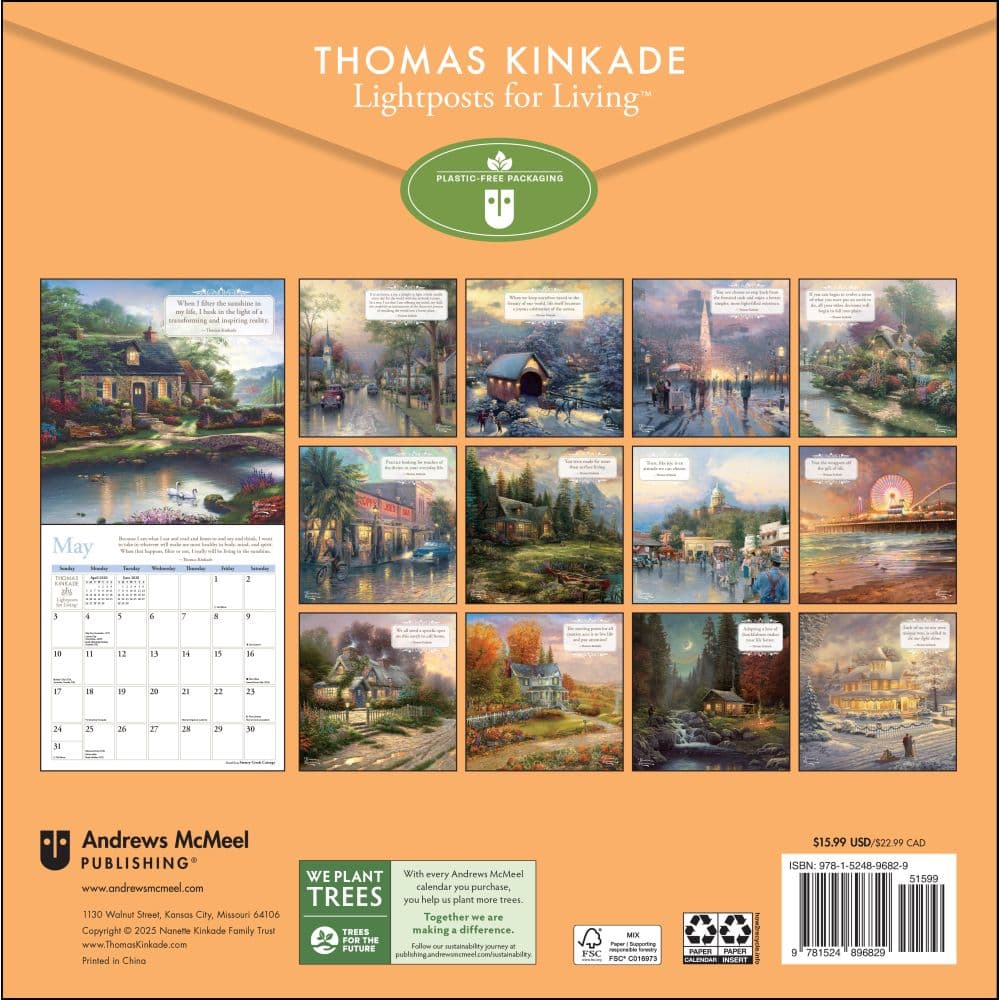 Thomas Kinkade Lightposts for Living 2026 Wall Calendar First Alternate Image