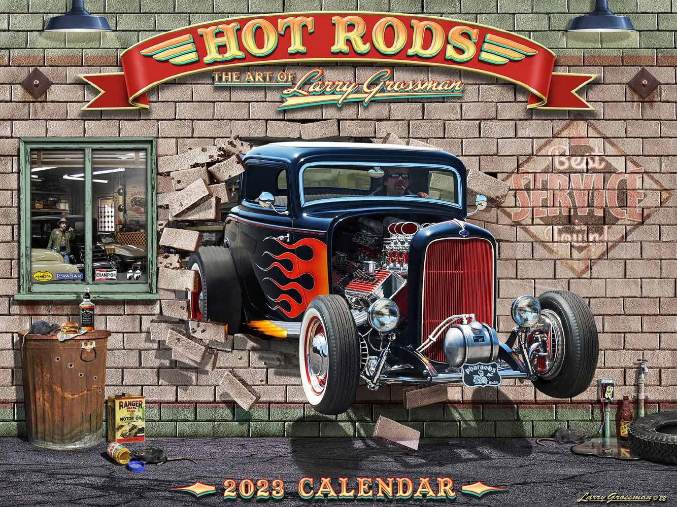Hot Rods Grossman Art 2023 Wall Calendar