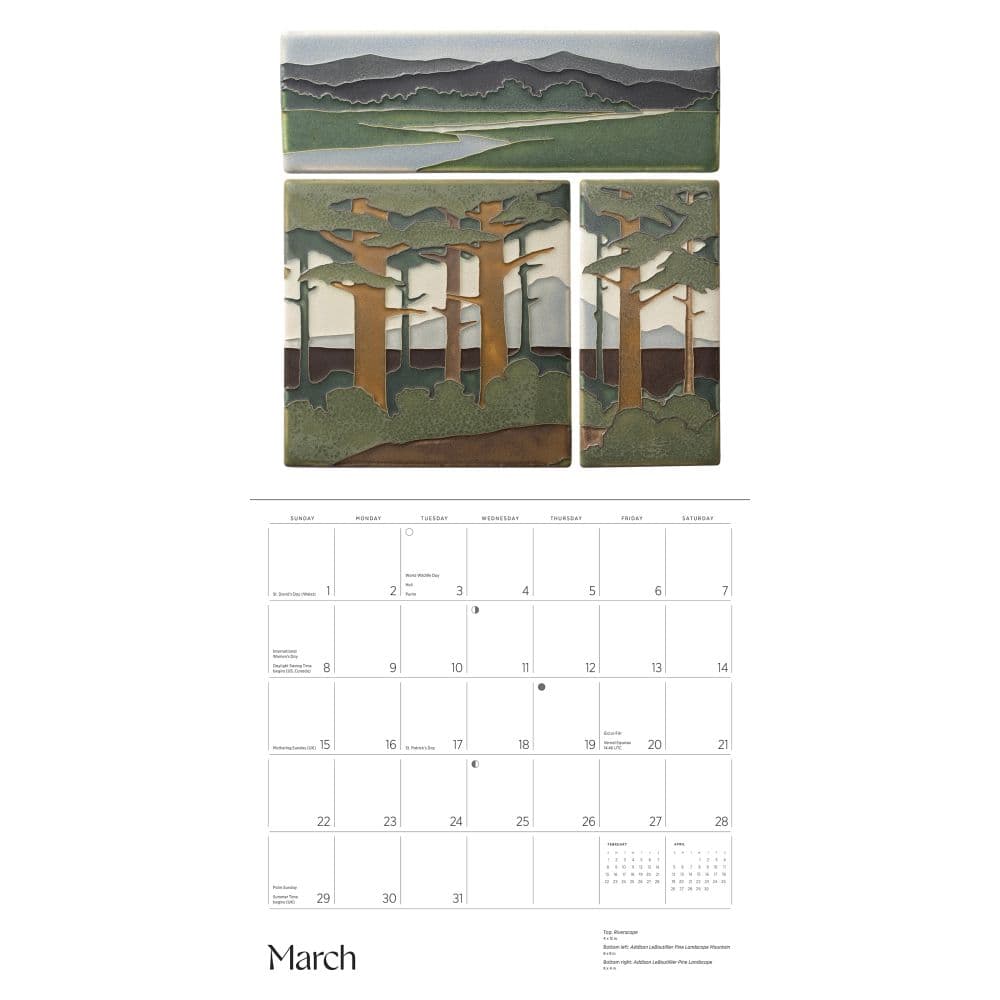 Motawi Tiles 2026 Wall Calendar Fifth Alternate Image