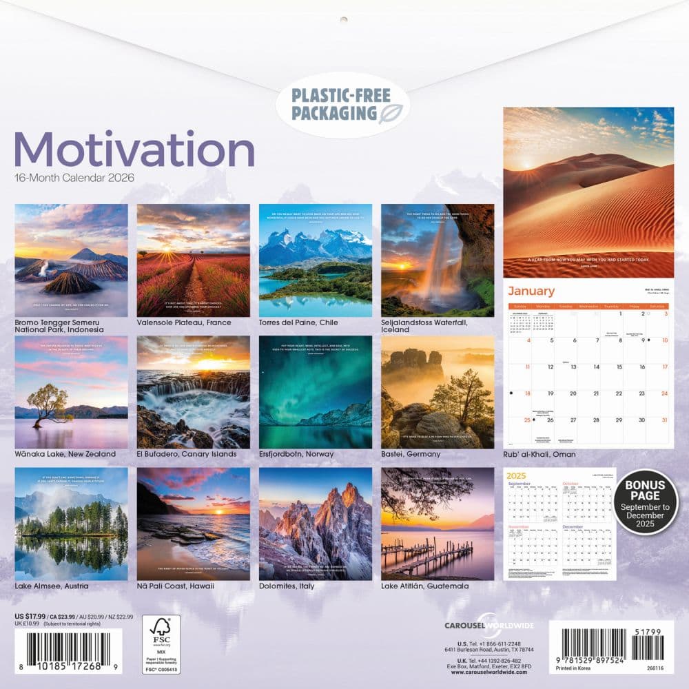 Motivation 2026 Wall Calendar First Alternate Image