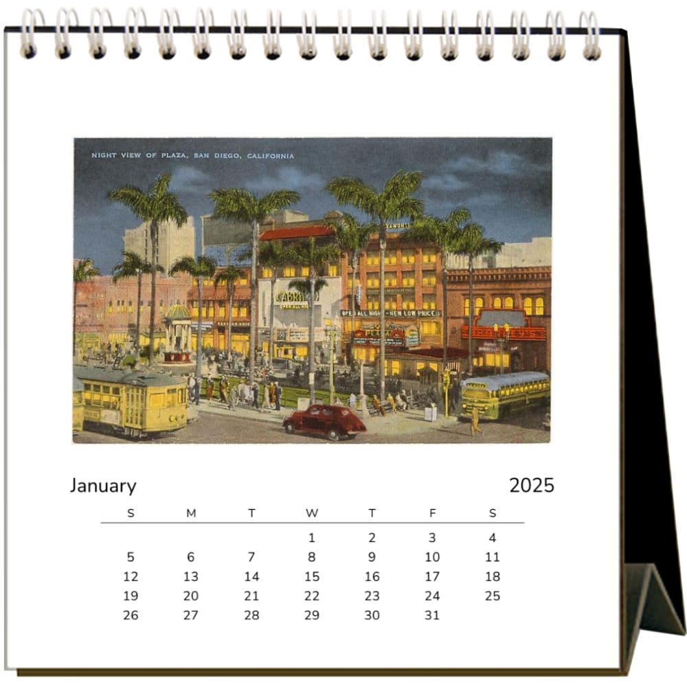 Nostalgic San Diego 2025 Easel Desk Calendar Second Alternate Image width="1000" height="1000"