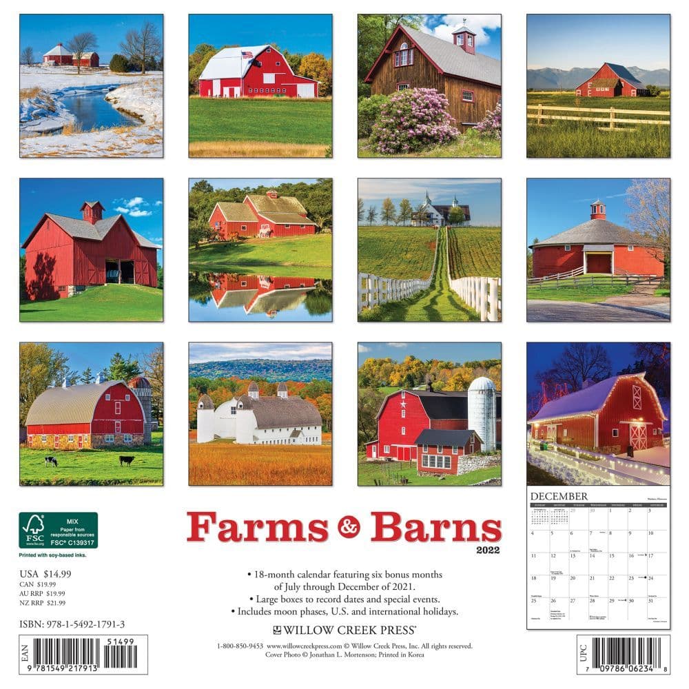 Farms And Barns 2022 Wall Calendar - Calendars.com