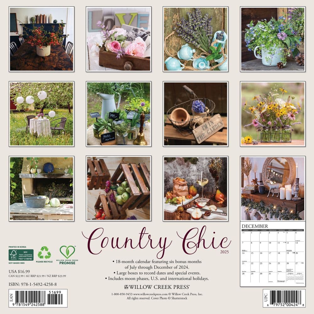 Country Chic 2025 Wall Calendar First Alternate Image width=&quot;1000&quot; height=&quot;1000&quot;