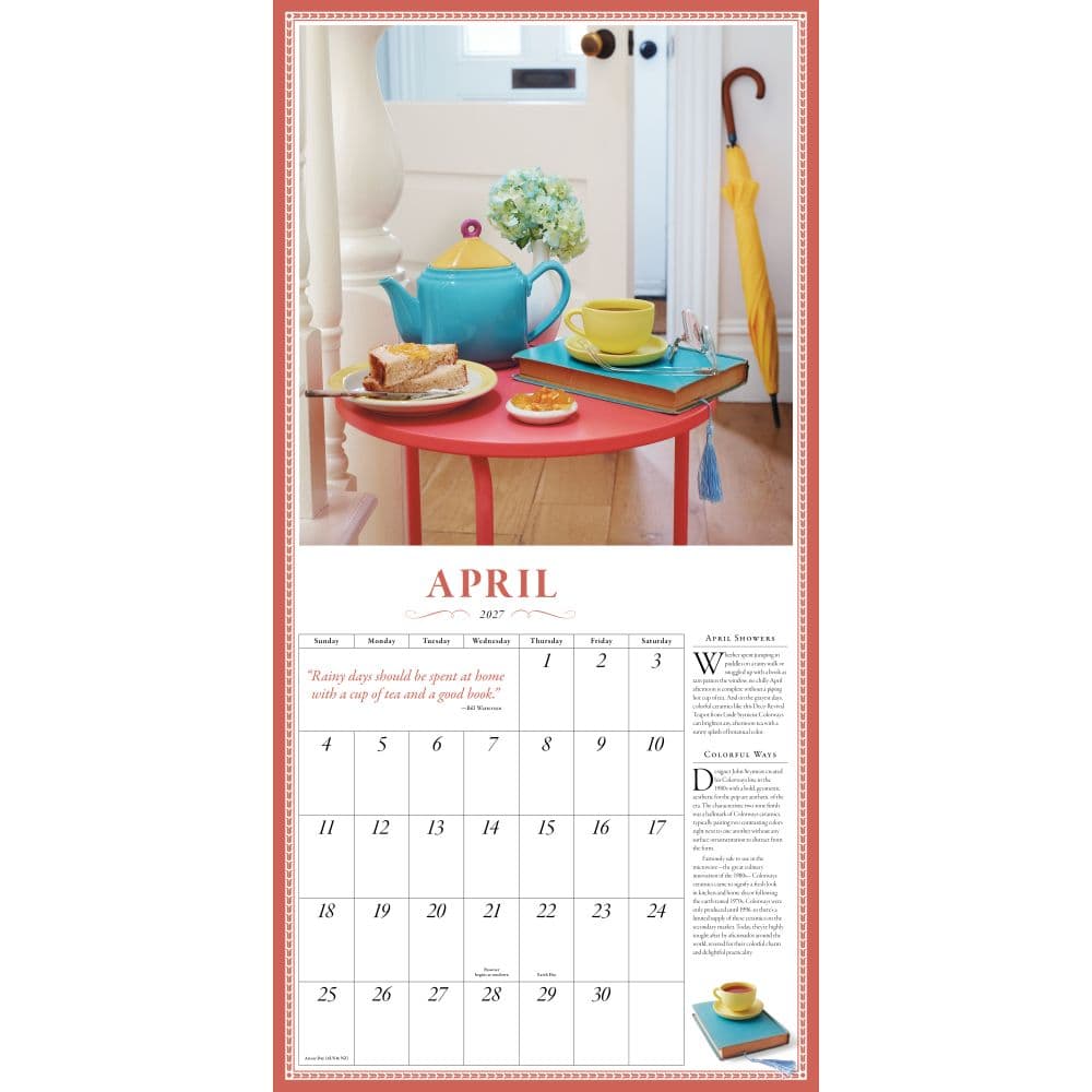Collectible Teapot 2027 Wall Calendar Third Alternate Image