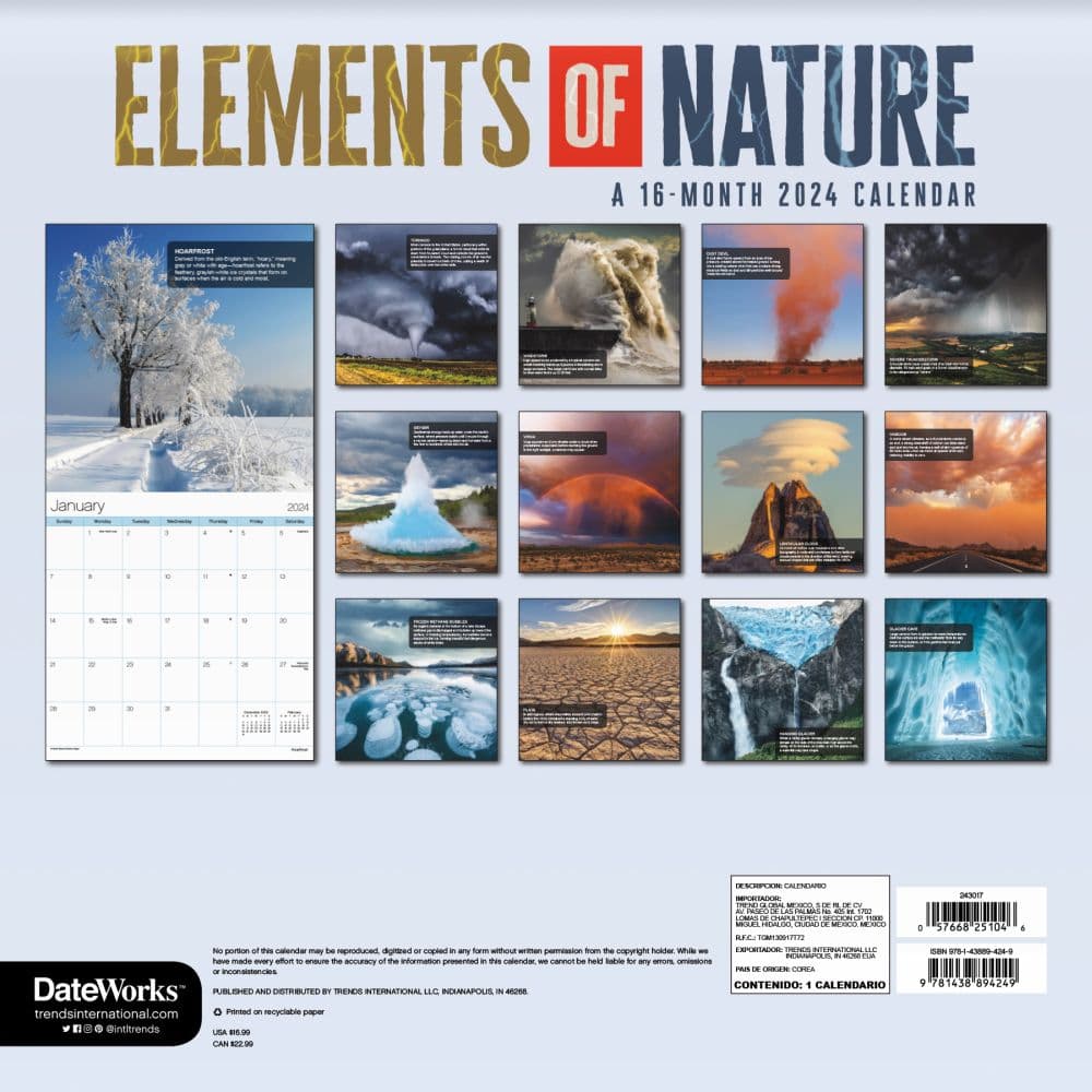 Elements Of Nature 2024 Wall Calendar Alternate Image 2