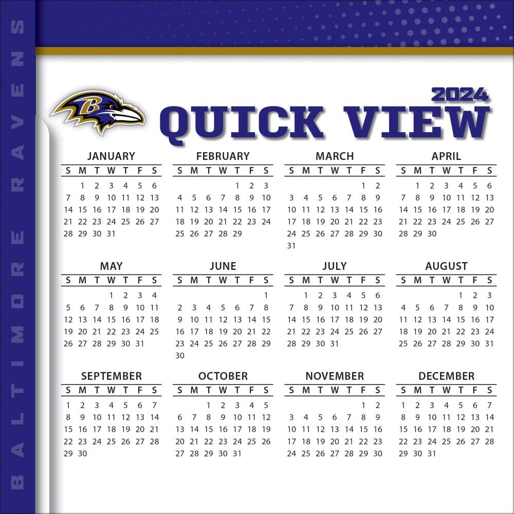 NFL Baltimore Ravens 2024 Desk Calendar Fourth Alternate Image width=&quot;1000&quot; height=&quot;1000&quot;