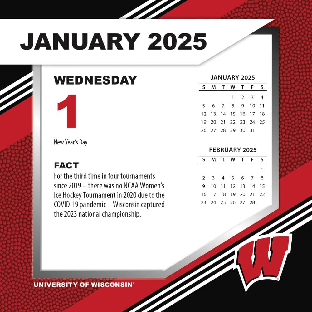 COL Wisconsin Badgers 2025 Desk Calendar First Alternate Image